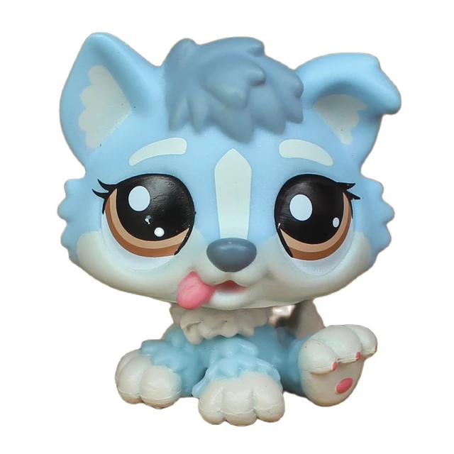 LPS CAT Old Littlest pet shop bobble head toys Puppy Cute Toys Mini Husky  Dog Baby #1683