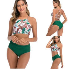 Tankini Women Sexy Swimsuit High Waist Floral Bikinis Sexy Bathing Suit Triangle Bottom Beach Tankini Female Swimwear Plus Size Tankini Women Sexy Swimsuit High Waist Floral Bikinis Sexy Bathing Suit Triangle Bottom Beach Tankini Female Swimwear Plus Size