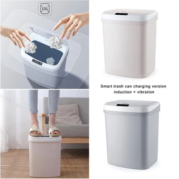 

ligent Induction Automatic Trash Can Smart Sensor Home Living Room Bedroom Kitchen Dustbin Storage Barrels Rubbish Bin