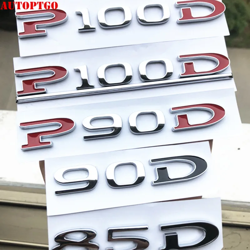 Автомобильный стиль 3D подчеркивание P100D письмо эмблема наклейка значок логотип наклейка для нового Tesla P100D задний хвост багажник кузова сторона