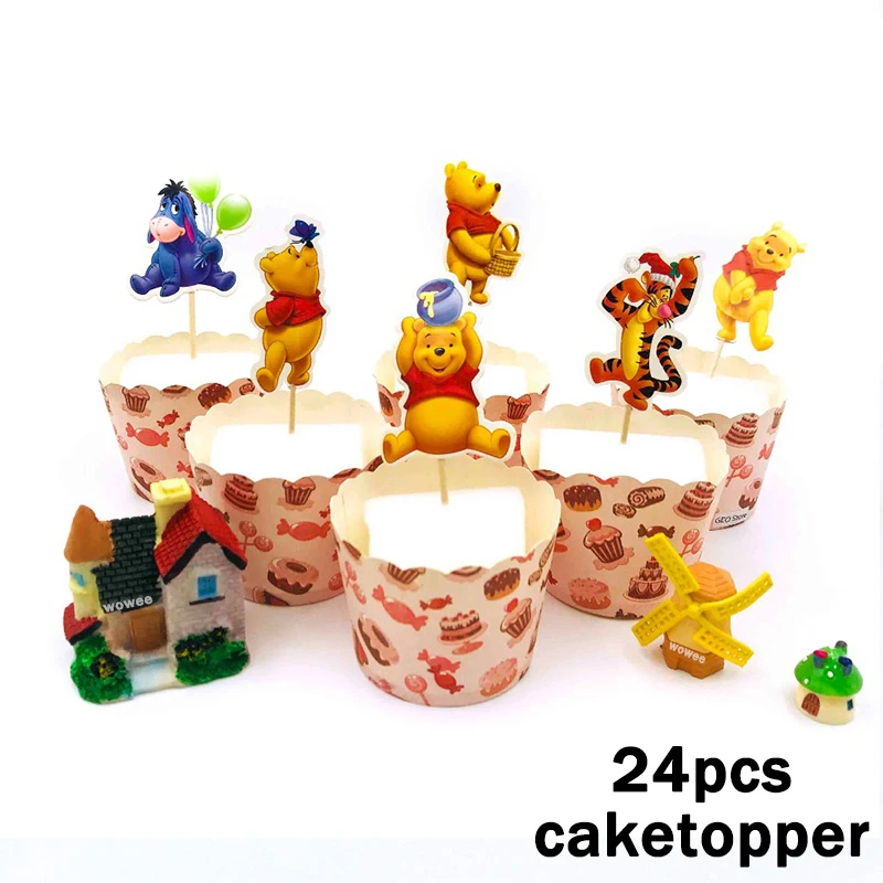 24Caketopper 2,5 метровый плакат с медвежонком Винни, праздничные принадлежности для дня рождения, праздничные украшения, вечерние украшения - Цвет: 24Caketopper