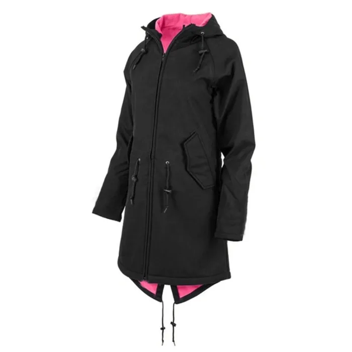 Women Velvet Hooded Jackets Thick Mid-length Outdoor Windproof Jackets Coat-MX8