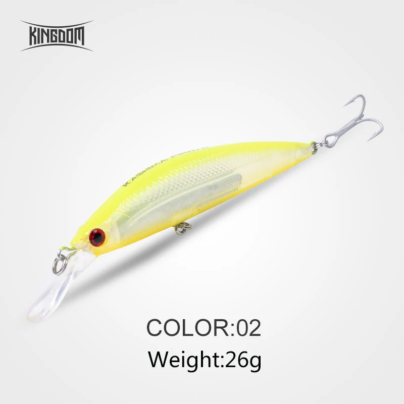 3529-26g-02 Kingdom рыболовные приманки для моря 11 г 26 г JERKBAIT жесткая Тонущая приманка и подвесной Воблер для мелкой рыбы глубина 0,4-1,2 м бас приманка для щуки VMC крючки - Цвет: 3529-26g-02