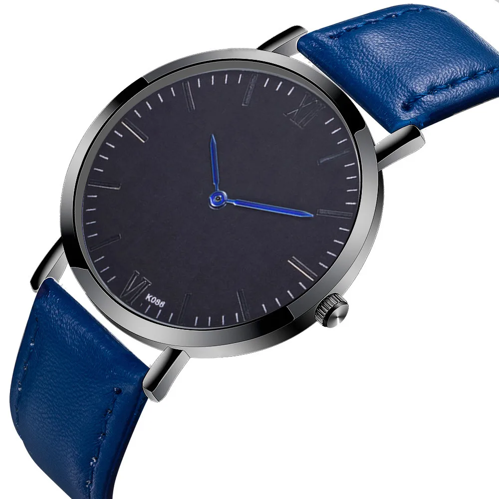

2019 Ultra Thin Men's Watch Leather Band Business Watches Analog Alloy Clock Man's Quartz Wristwatches horloge heren #N03