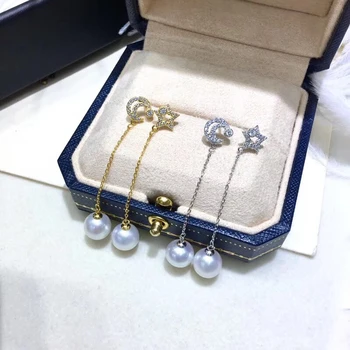 

925 Sterling Silver Earrings Settings Findings Stud Earrings Mountings Parts Mounts for Pearl Jade Corals Stones Beads