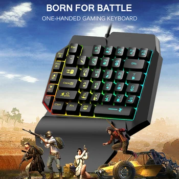 

New Wired Gaming Keypad With LED Backlight 39 Keys One-Handed Membrane Keyboard For Gamer Floating LED Backlight