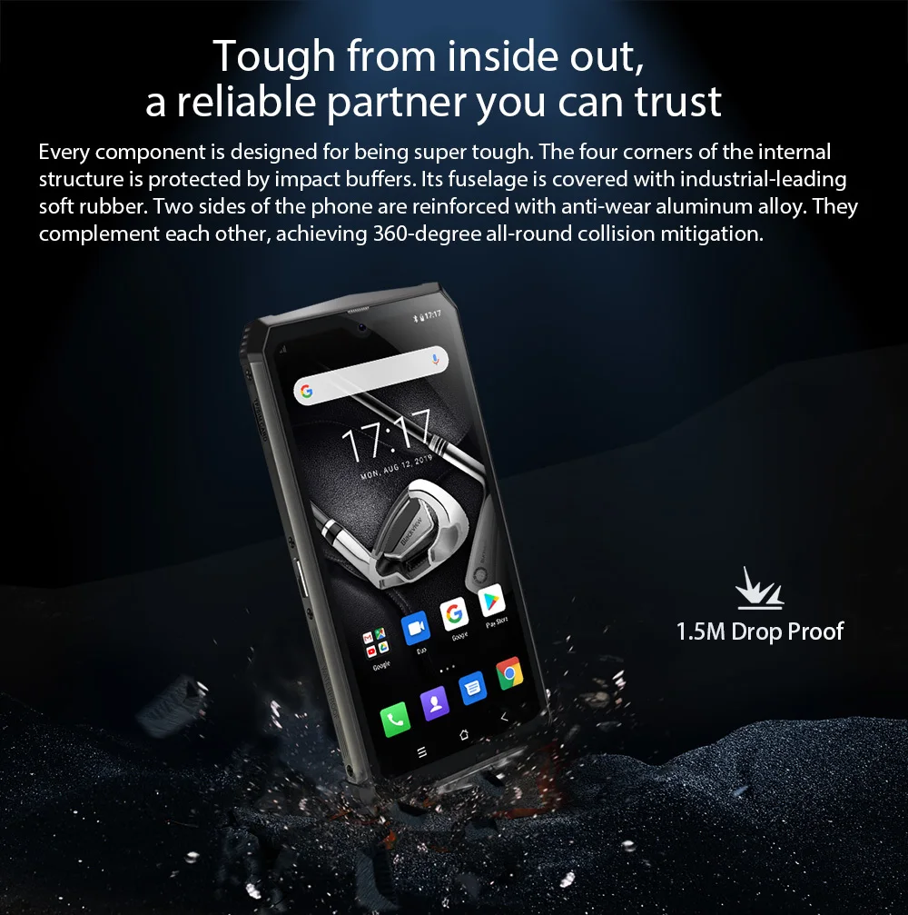 Blackview BV9100 6," 13000 мАч NFC прочный IP68 Ударопрочный мобильный телефон android 9,0 Helio P35 Восьмиядерный 4G Смартфон быстрая зарядка
