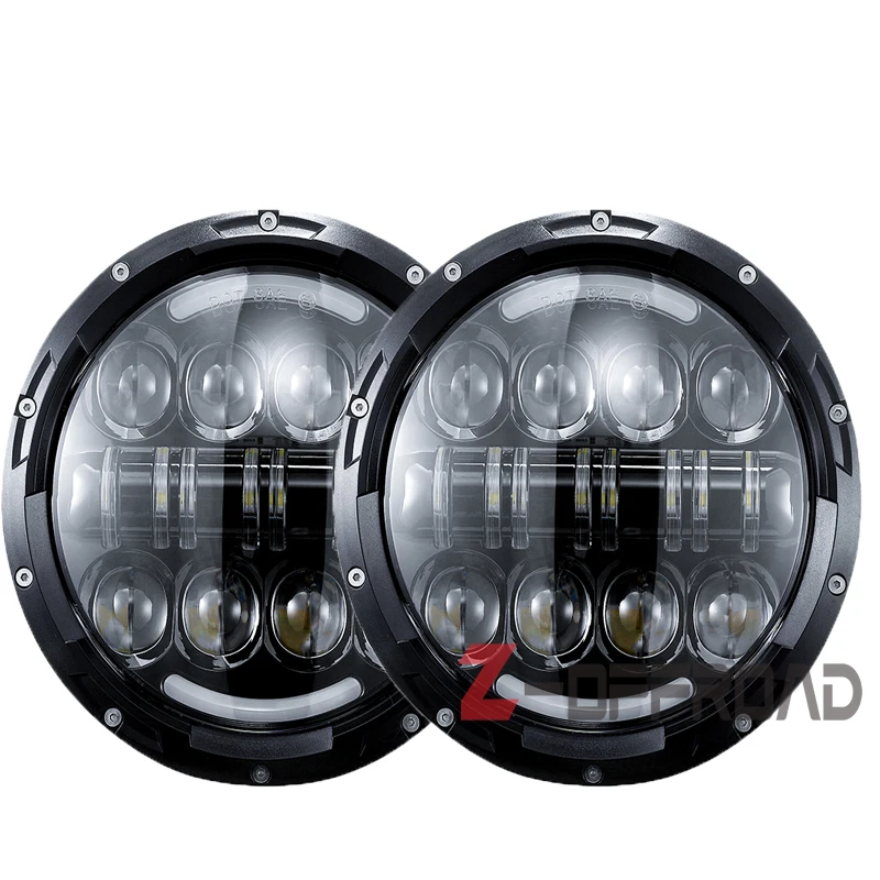 Pair 7&quot driving LED headlight replacement 7inch H4 to H13 Led Headlight bulb with DRL projector lights For defender | Автомобили и