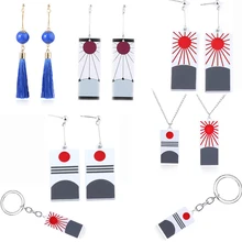 Аниме демон убийца Kimetsu no Yaiba серьги Kamado Tanjirou серьги для косплея для женщин мужчин 1:1 ювелирные изделия на заказ Прямая поставка