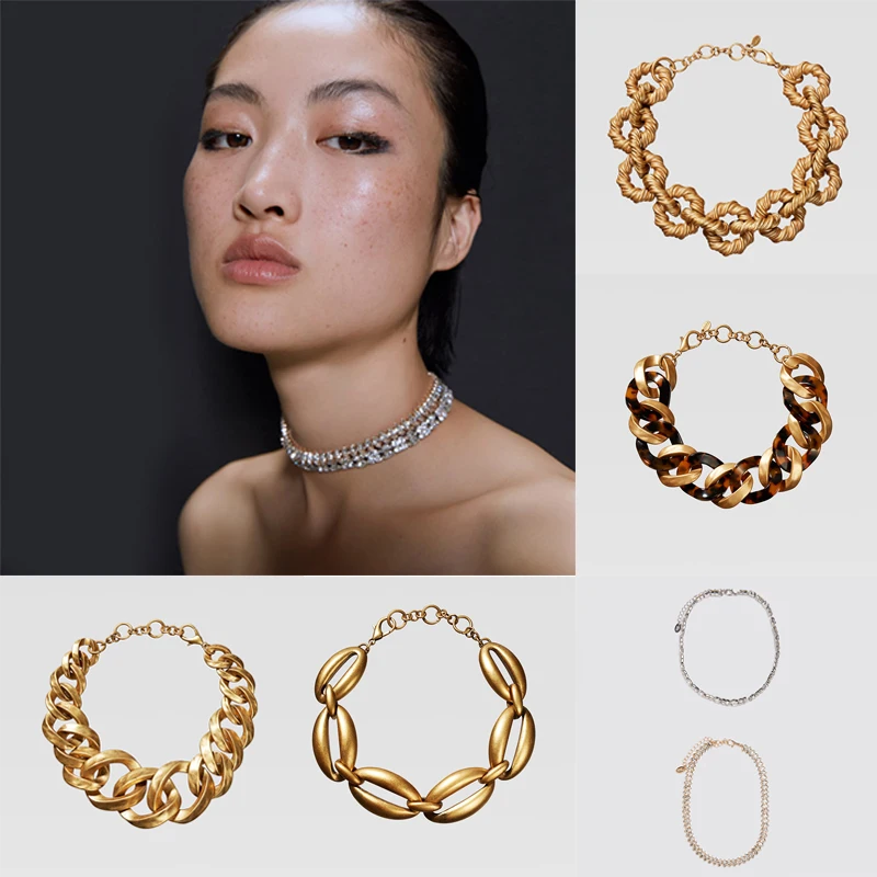 Женское колье чокер с металлическим стеклом вечерние ювелирные аксессуары