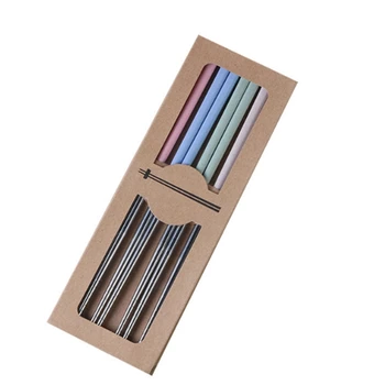 

4Pair Stainless Steel Tableware with Case Home Kitchen Dinner Chopsticks Set Reusable Dishwasher Safe Easy Clean Gift