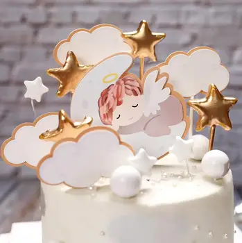 

Angel Baby Moon Cake Topper For Girl Boy Birthday Lovely Cake Decoration Party Suppliers