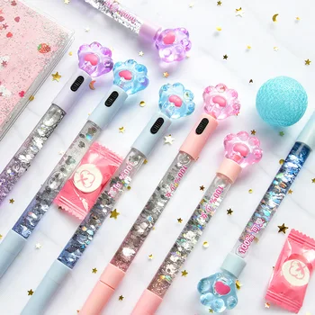 

FUBEIDA Cute Cat Claw Glow Gel Pen Wholesale Creative Girl Heart Oil Quicksand Light Pen