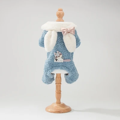 Blue Hipidog Забавный милый кролик одежда для домашних животных теплая одежда для собак кошек Прямая поставка - Цвет: Blue