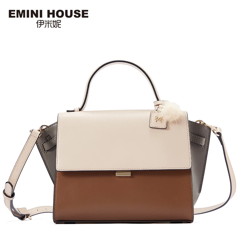  EMINI HOUSE Trapeze Handbag Split Leather Luxury Handbags Women Bags Designer Crossbody Bags for Wo - 4000047939198