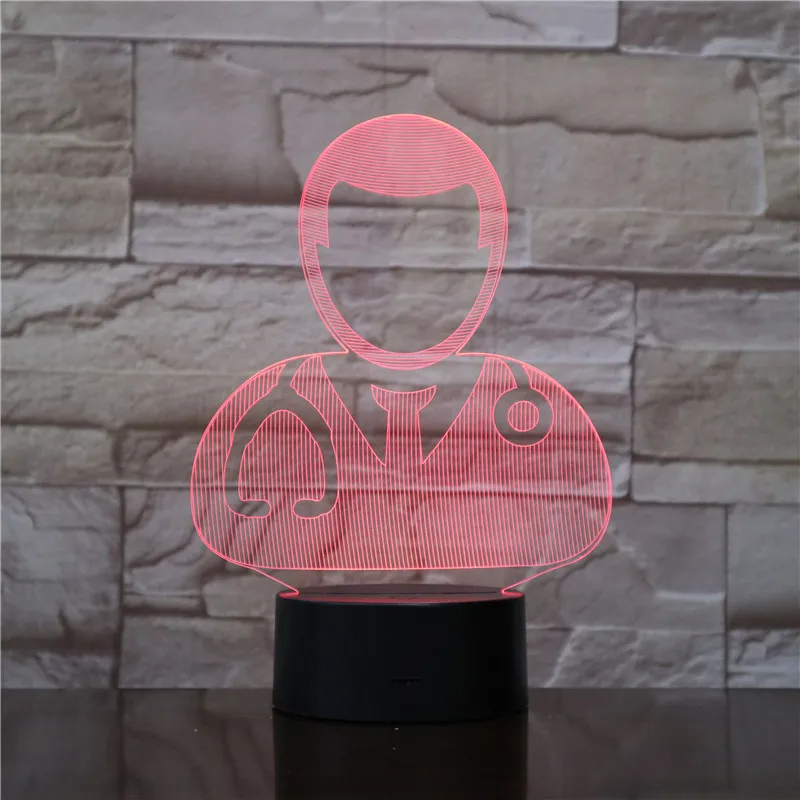 3D лампа для доктора и медсестры, ночник с USB аккумулятором, светодиодная лампа для ночного освещения, визуальный световой эффект, прекрасный подарок для подростка