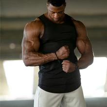 Летняя мужская Спортивная футболка, жилет, хлопок, без рукавов, для бега, Мужская быстросохнущая футболка для бодибилдинга, для фитнеса