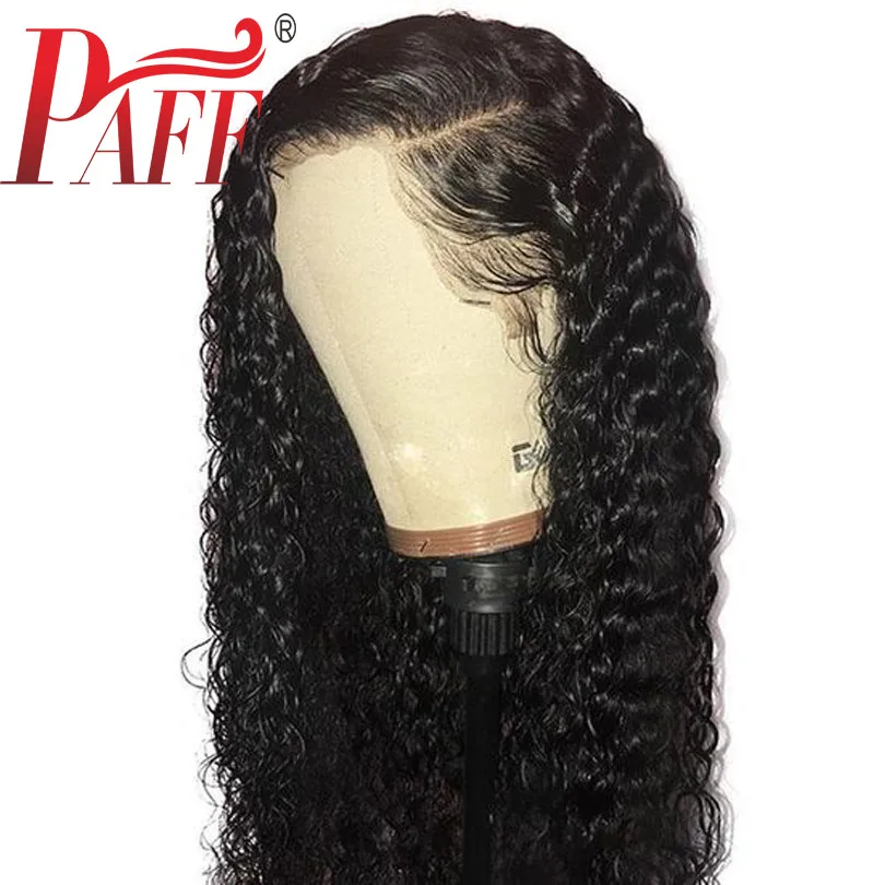 PAFF кудрявые 4*4 шелковые верхние кружевные передние человеческие волосы парики предварительно сорванные бразильские волосы remy шелковая основа часть