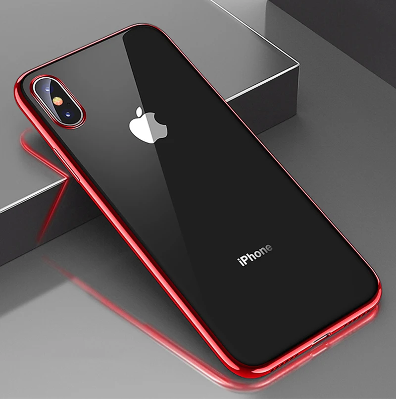 Чехол с покрытием для iPhone 7 8 Plus XR XS Max X 6 6s Plus 7 Plus, прозрачный силиконовый чехол, роскошный мягкий ТПУ чехол для телефона Aurora