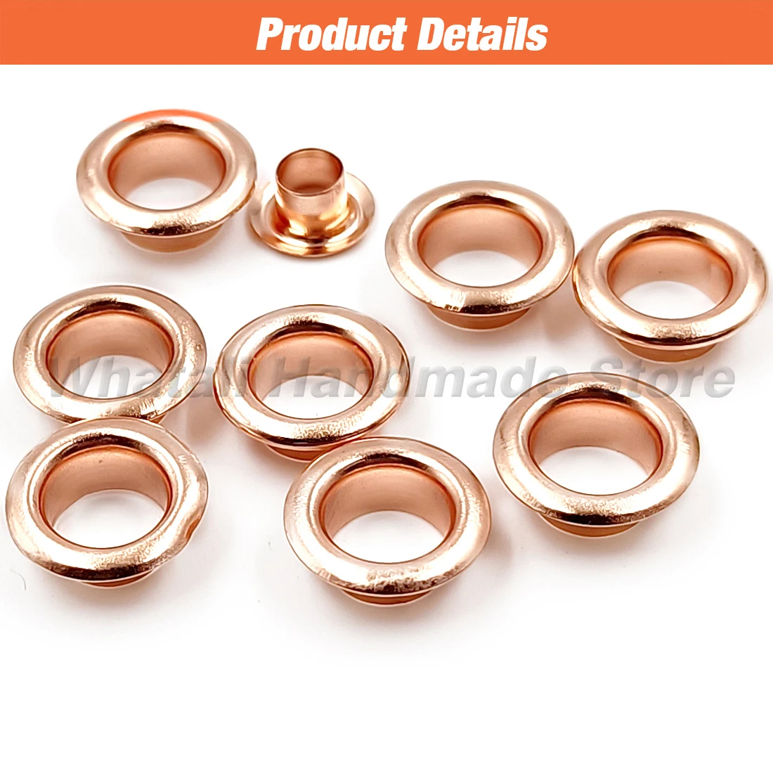 Rose Gold Color Metal Eyelet Grommets Eyelet Punch Die Tool Set DIY Shoes Belt Clothing Leathercraft Accessories 100set