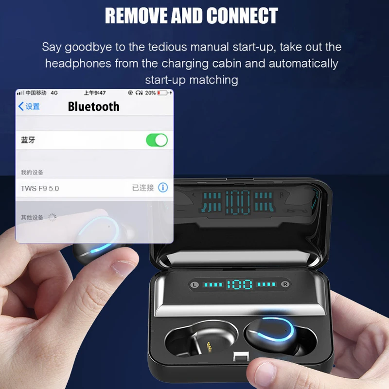Wireless Headset Earphone Touch Control In Ear Bluetooth Earbuds Mini Fashion Cool Earphones Suitable for iPhone Android iOS