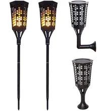 Перекрестная граница Amazon солнечные огни светодиодный открытый водонепроницаемый настенный светильник лужайка во дворе напольная розетка украшение пейзаж пламя лампа