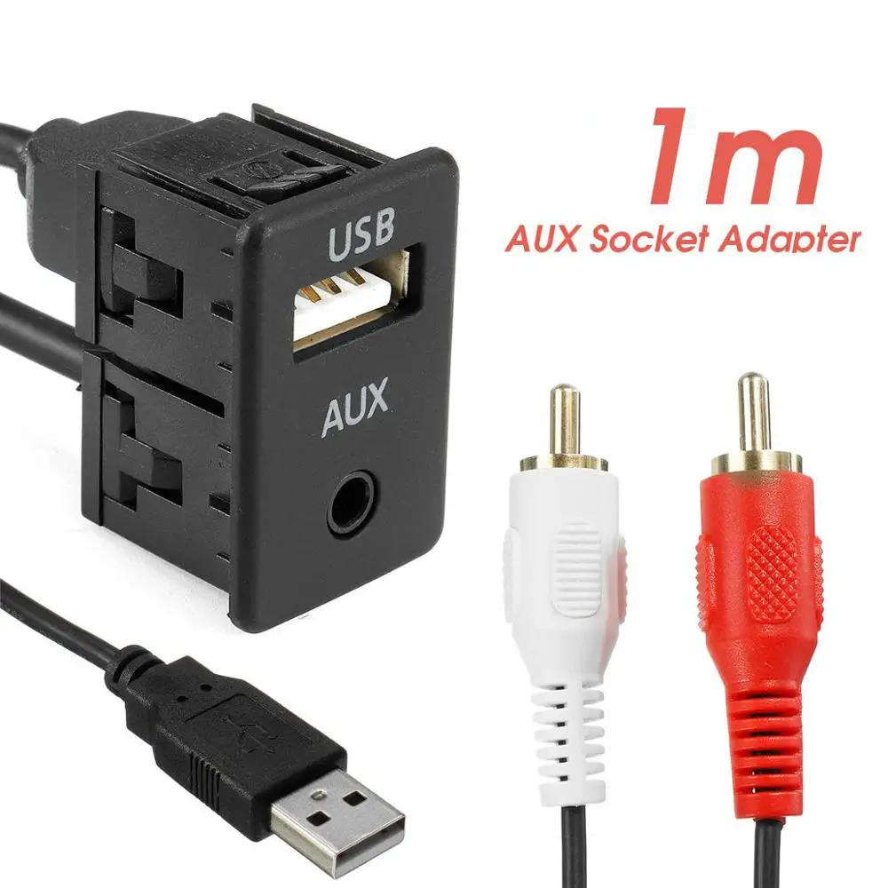 1 м 3,5 мм USB стерео кабель Aux Female To 2 RCA Male Автомобильная лодка Mot флеш-крепление ABS аксессуары для автомобильной электроники