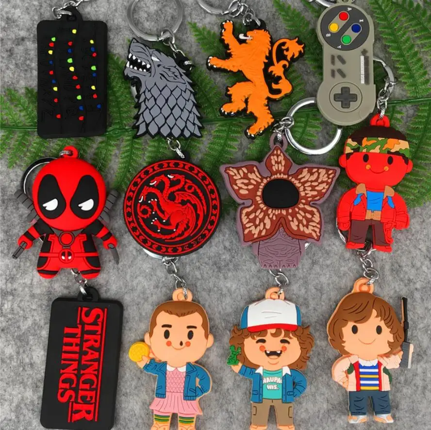 Drama Stranger Things 3 Figure Toys Eleven El. Dustin Mike Nancy Demogorgon PVC Keychain Toys Refill Stranger Things Toys 