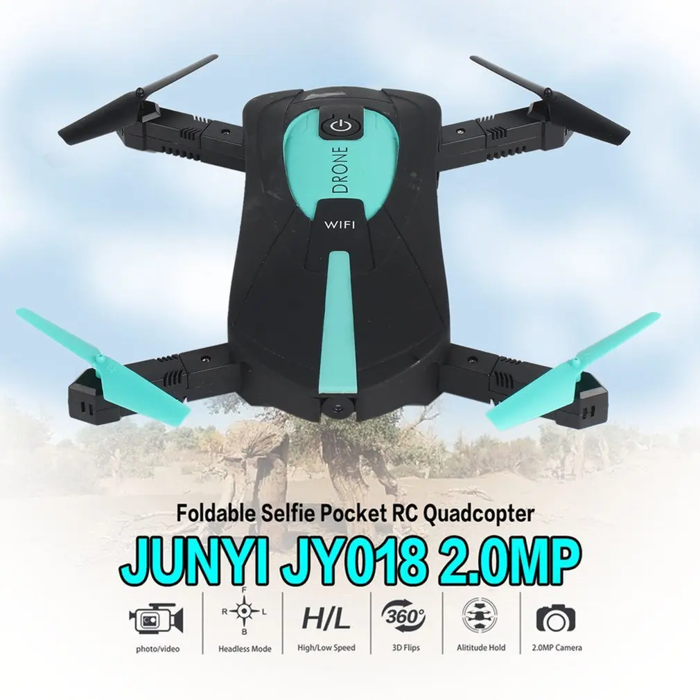 Игрушки JY018 Складная селфи Карманный Дрон 2,4 ГГц 6-Axis Gyro Wifi FPV 2.0MP Камера G-Сенсор удержания высоты