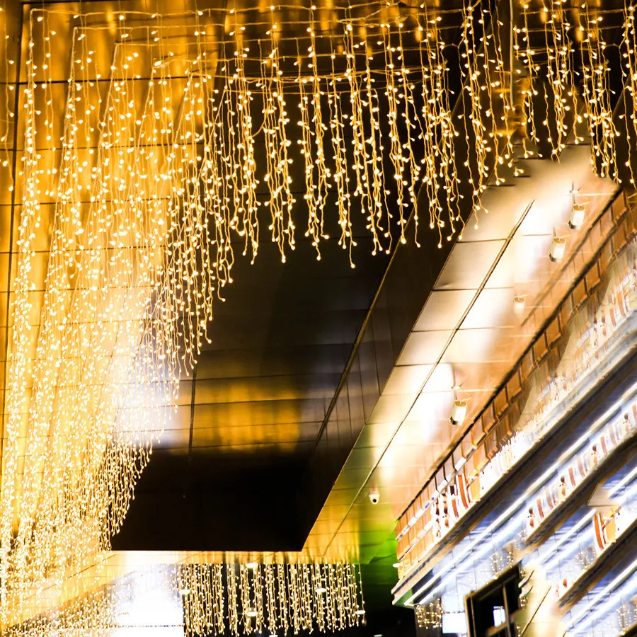  Thrisdar 10*1M 448 LED Curtain Icicle String Light Christmas Fairy Light Outdoor Garden Wedding Par - 4000164362440