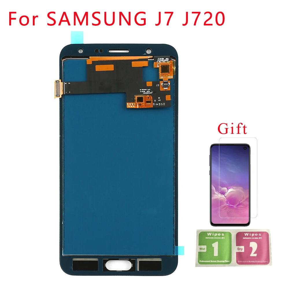Сменный сенсорный ЖК-дисплей с регулируемой яркостью для Samsung Galaxy J7 Duo J720 LCD J720F |