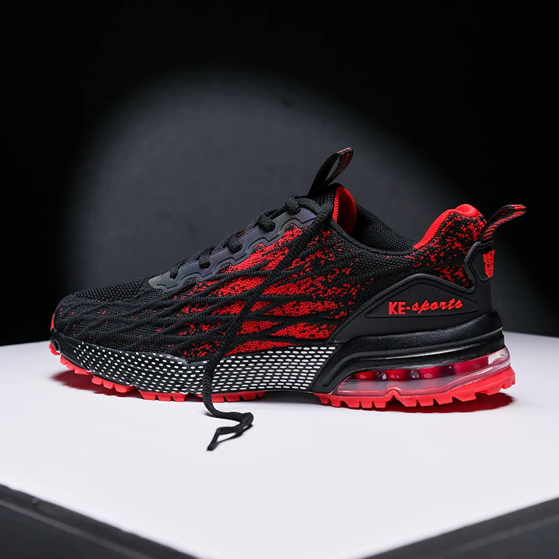 

Big Size Green Breathable Cheap Running Shoes Men Weaving Red Outdoor Marathon Sneakers Lightweight Keep Running Men Sport Shoes