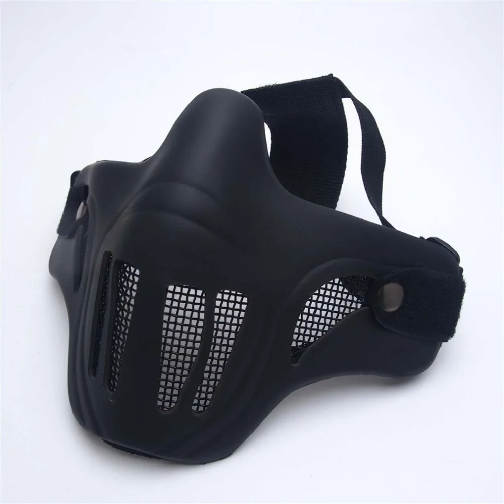 V1 V11 стальная проволочная сетка полумаска эластичная Регулируемая дышащая тактическая охотничья Защитная крышка маска для лица