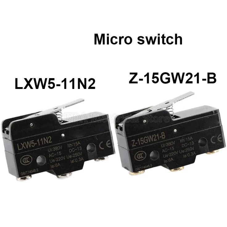 

1Pcs Limit Switch LXW5-11N2/Z-15GW21-B 15A 380V Point Action / Micro / Travel Switches Black Silver contact 1NO1NC
