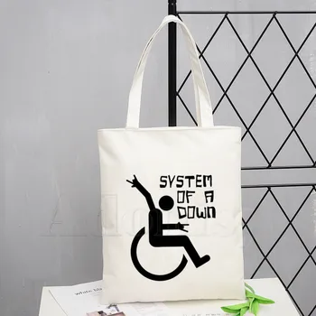 

System of A Down SOAD Rock Metal Music Band Unisex Handbags Custom Canvas Tote Bag Print Daily Use Travel Casual Shopping Bag