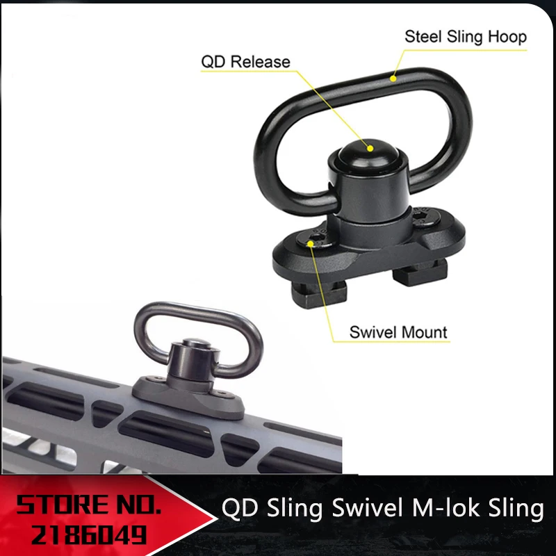 Standard QD Sling Swivel Adapter Rail Mount M LOK Strap Buckle Metal