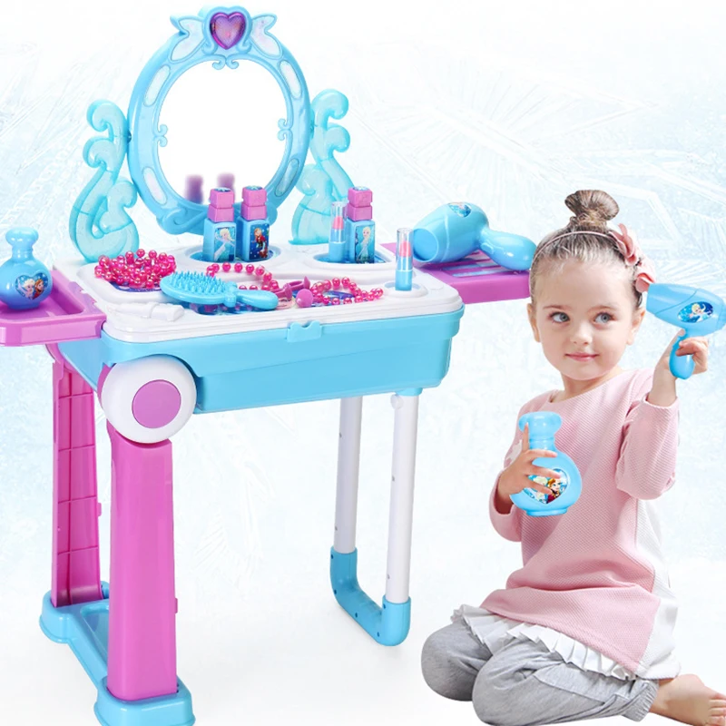 Дисней Замороженные Игрушки для маленьких девочек Дисней Принцесса макияж настольная игрушка Косметика чемодан набор игрушек для девочек детский макияж