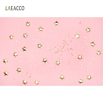 

Laeacco Golden Shining Star Small Highlights Pink Photo Backdrops Baby Shower Girl Photographic Backgrounds For Photo Studio