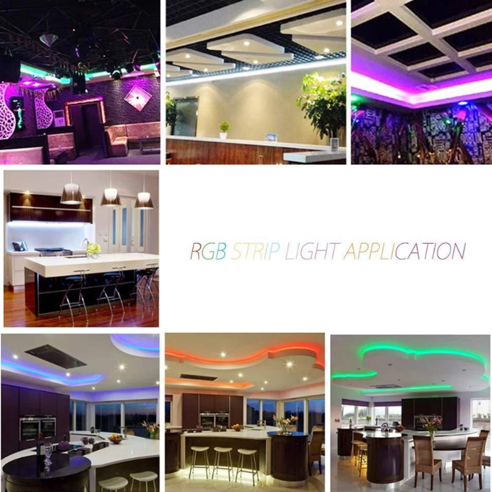Светодиодная лента водонепроницаемая 5/10/15/20 м Wi Fi SMD 3528 DC12V RGB с дистанционным