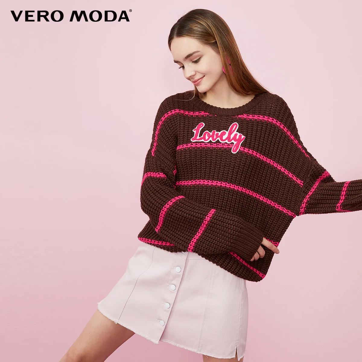 Vero Moda новые женские О-образный вырез свободный крой овечья шерсть Флокирование патч вязать | 319313564