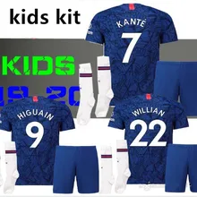 Новинка,, HAZARD KANTE 19 20, футбольные рубашки Челси, домашние Синие футбольные майки JORGINHO, Детские HIGUAIN PULISIC рубашки Челси