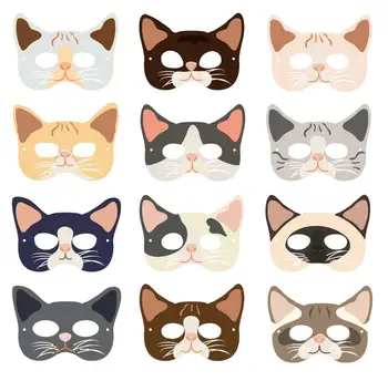 

Kids Birthday Party Mask Cute Pet Cats Theme Party Decorations Cartoon Cat Masks Baby Shower Party Favors Supplies