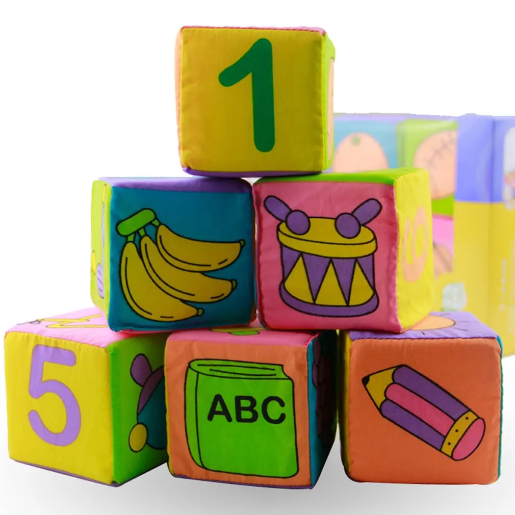 6 pieces with rattle cloth Baby bed Rattle Stick Stuffed Plush Doll Toy Toys Puzzle Infant Puppet For Kids