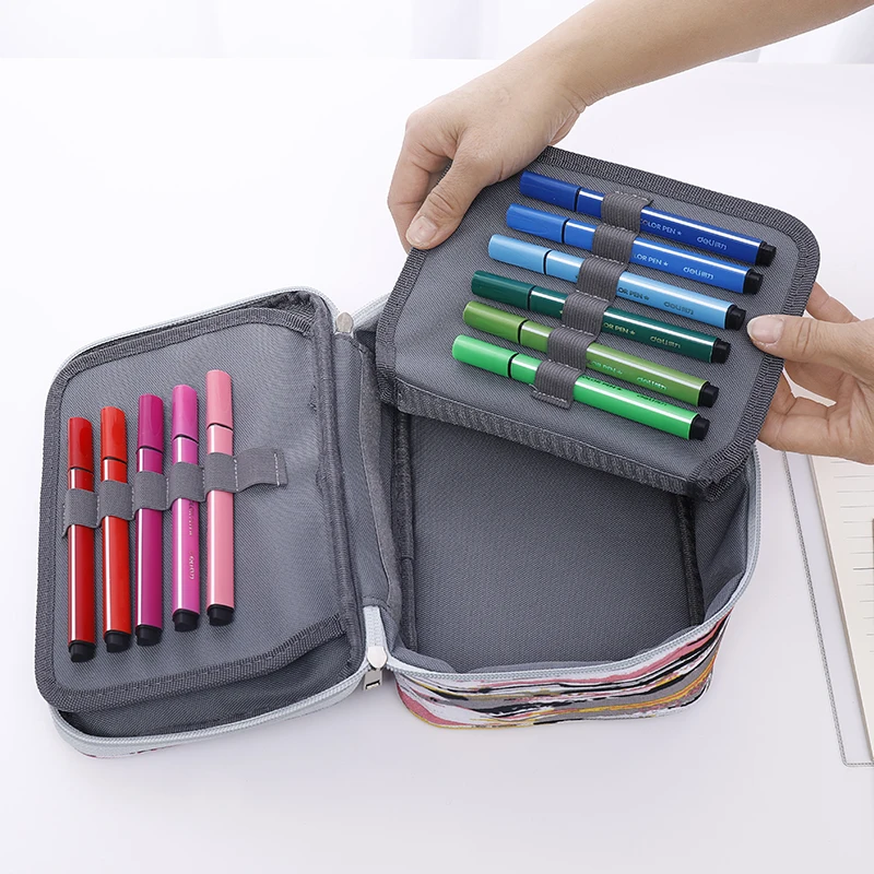 Canvas School Pencil Cases For Girls Boy Pencilcase 72 Holes Pen Box  Penalty Multifunction Storage Bag Case Pouch Stationery Kit