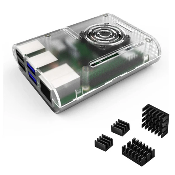 Pi4 case heatsink Aokin для Raspberry Pi чехол с алюминиевым радиатором защитный чехол Чехол Коробка для Raspberry pi 3 Model B+ Plus, Pi 3/2 Pi 4 4B - Цвет: Pi4 case heatsink