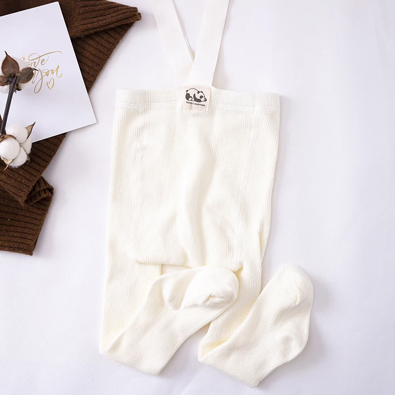 Kacakid Baby Pantyhose Cotton Newborn Baby Pants High Waist Cross Straped Baby Leggings Baby Boys Girls Pants