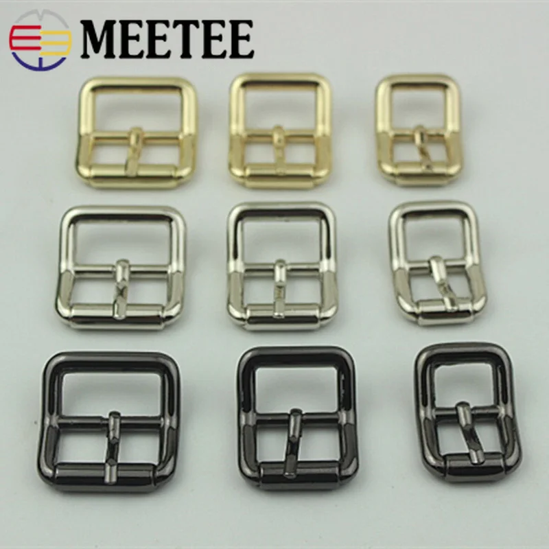 Meetee 5pcs 15/20/25mm Metal Pin Buckle Bow Bending Bags Strap