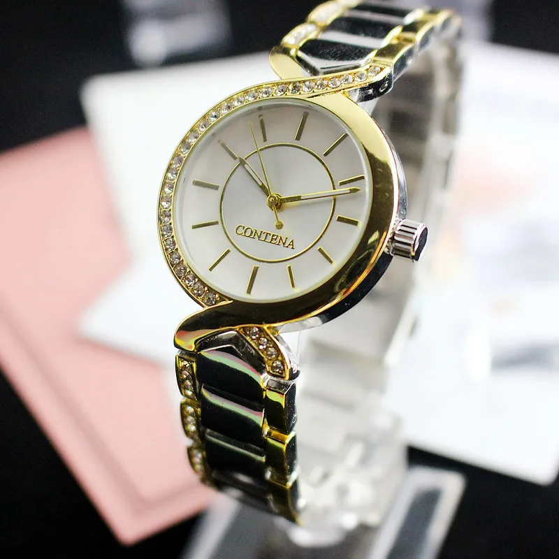 Najtaniej CONTENA moda luksusowe kobiety zegarek kwarcowy relogios zegarki reloj mujer