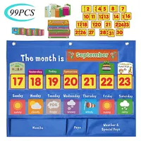 Early Education Calendar Weather Hanging Bag Learning Toys Learning Cognitive Calendar Weather Card Hanging Bag Educational Toys 1