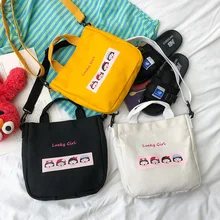 INS, Холщовая Сумка, мини-сумка, женская сумка,, стиль, корейский стиль, универсальная, для девочек, с героями мультфильмов, милая сумка на плечо/женская сумочка